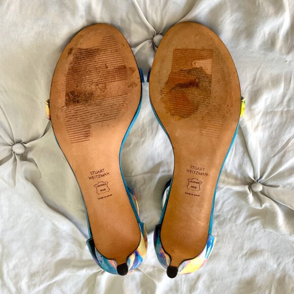 Stuart Weitzman Leather Tie Dye Heels - Picture 7 of 9